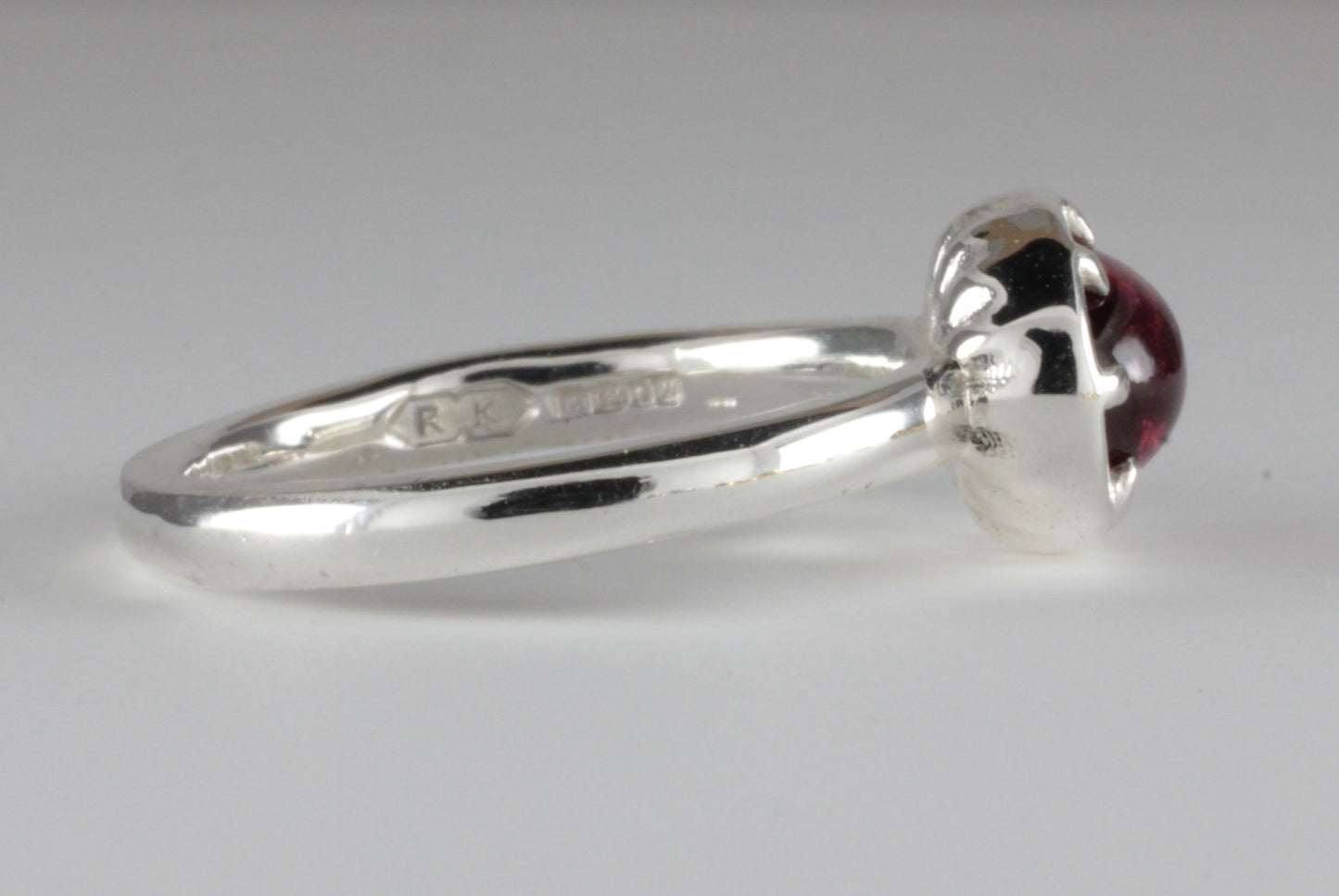 Cutdown 8-claw Georgian style Oval Garnet Cabochon Ring