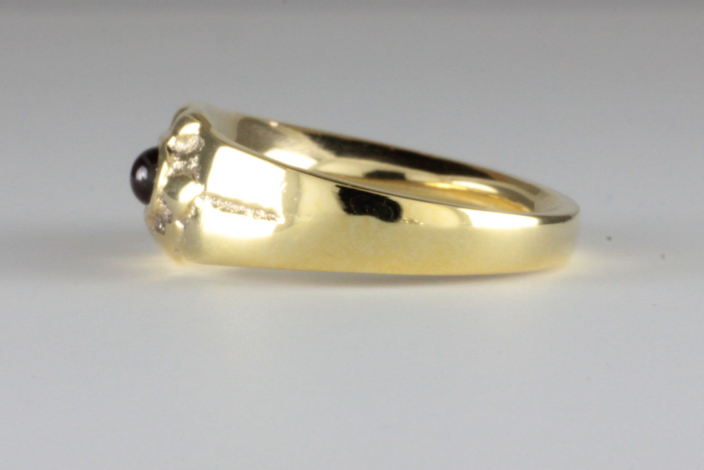 'Solis' Medieval style 22ct Gold and Garnet Sunburst Ring