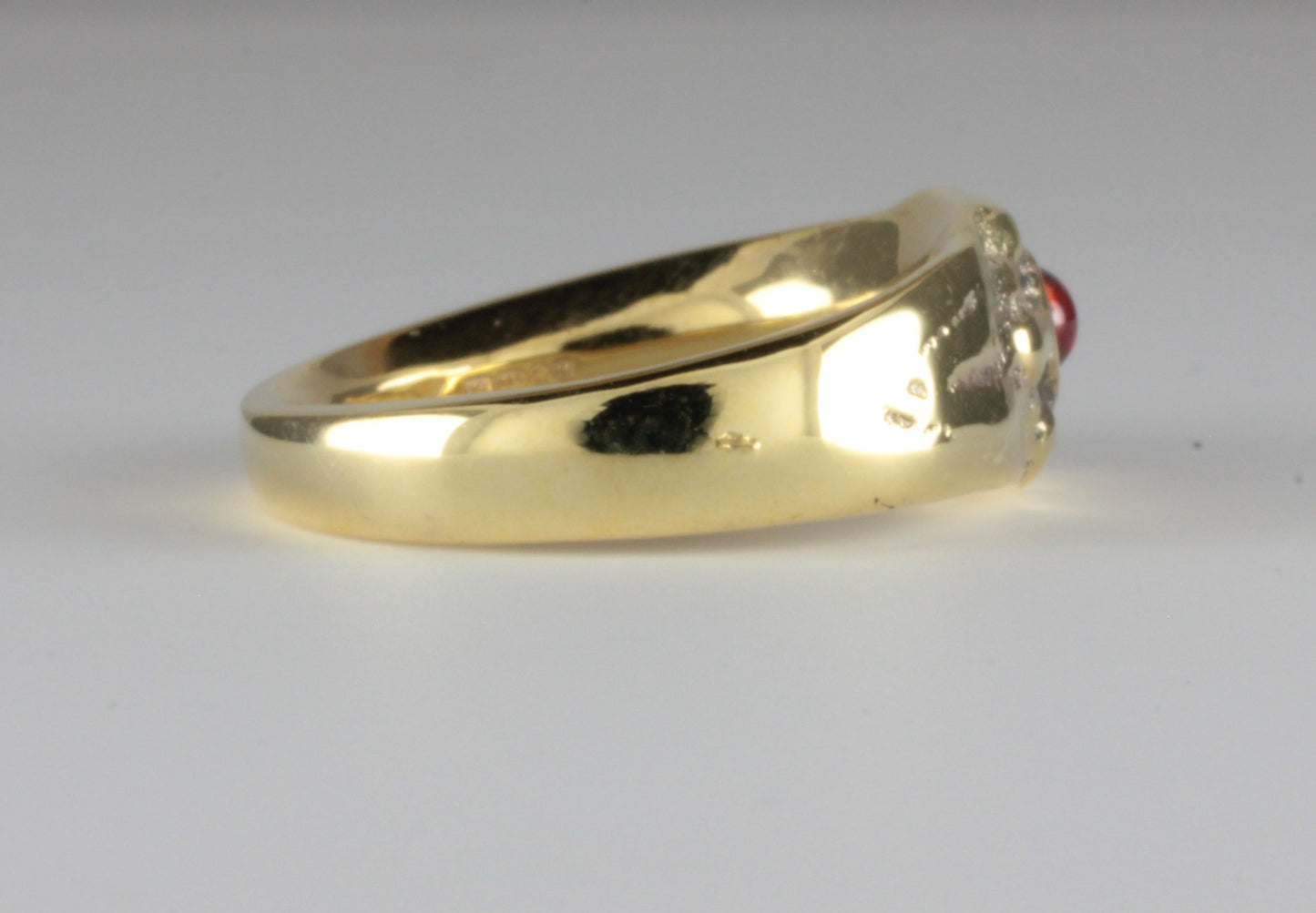 'Solis' Medieval style 22ct Gold and Garnet Sunburst Ring