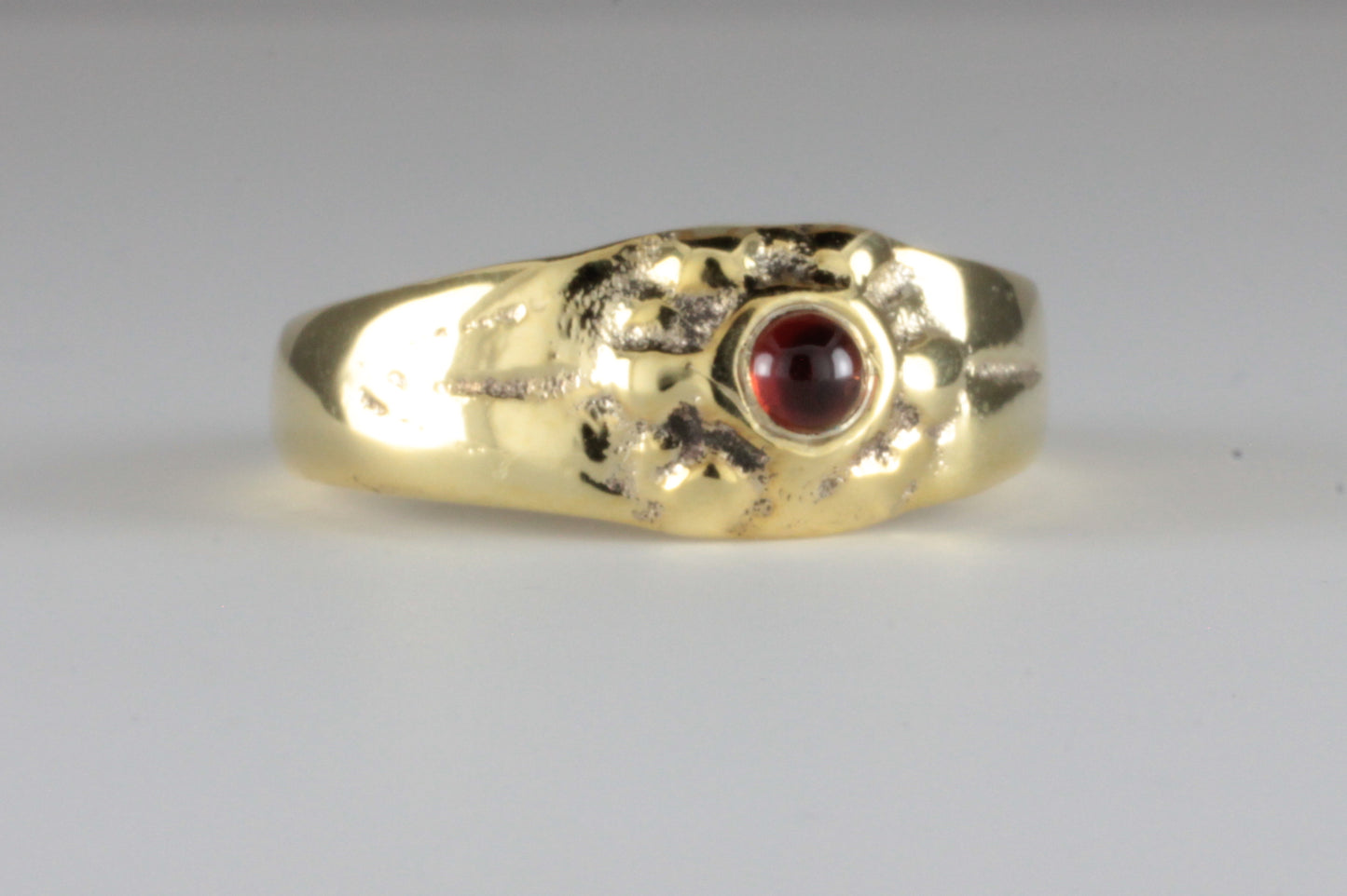 'Solis' Medieval style 22ct Gold and Garnet Sunburst Ring