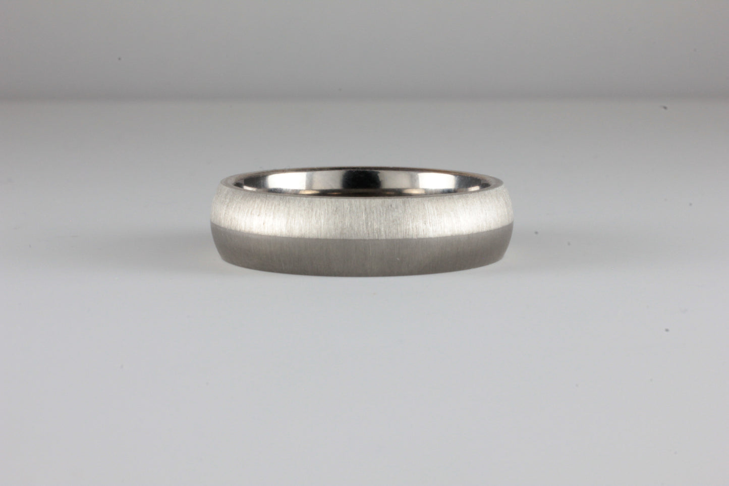 6mm Half Titanium & Half Silver Satin Finish Band