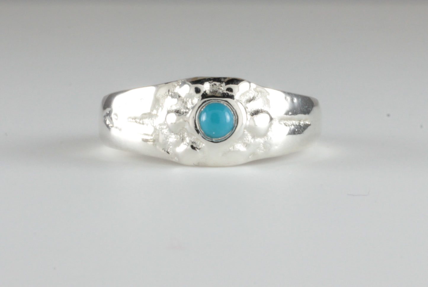 Medieval style Silver and Turqouise Sunburst Ring