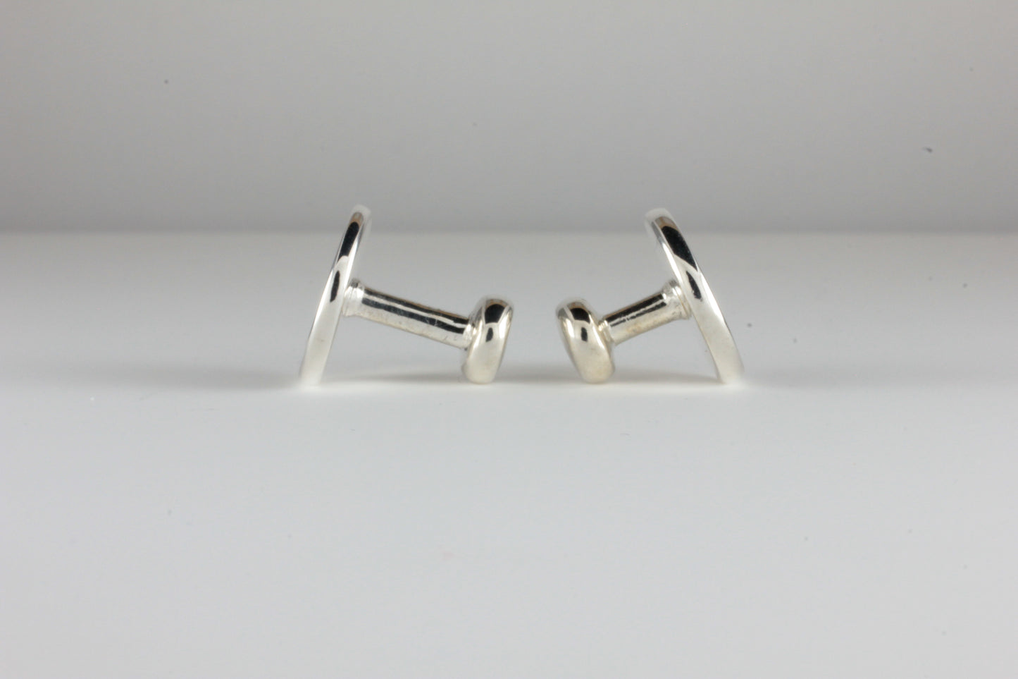 99.99% Silver Collar Studs set with Colourless Diamond