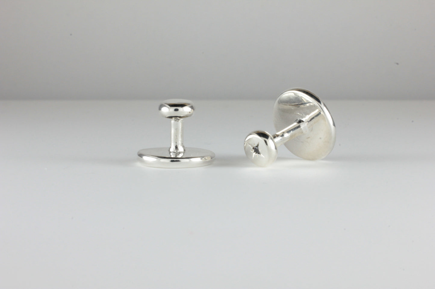 Sterling Silver Collar Studs set with Black Diamond