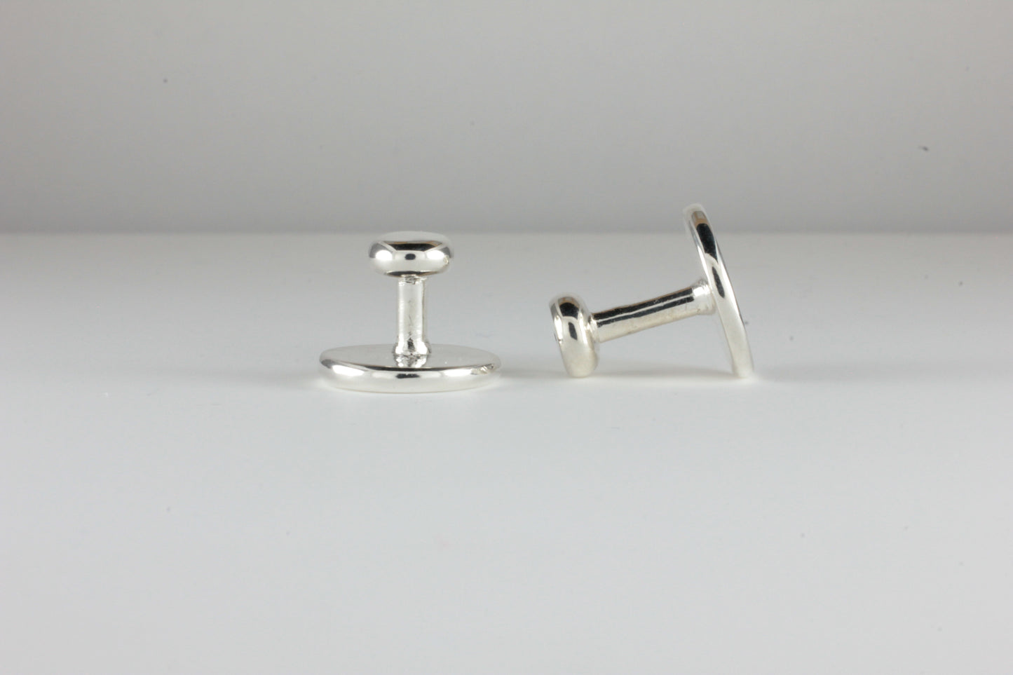 Sterling Silver Collar Studs set with Black Diamond
