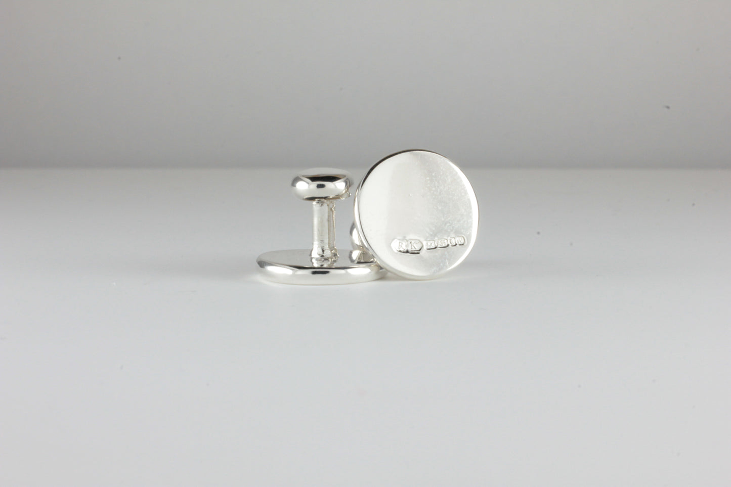 Sterling Silver Collar Studs set with Black Diamond