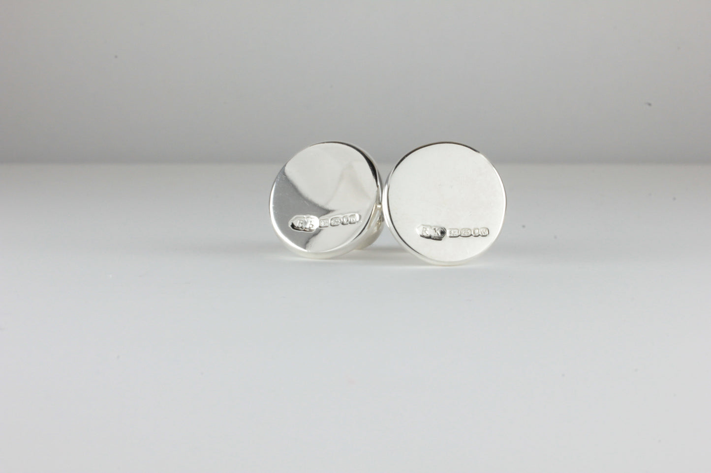 Sterling Silver Collar Studs set with Black Diamond