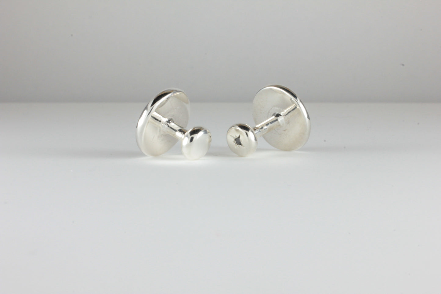 Sterling Silver Collar Studs set with Black Diamond