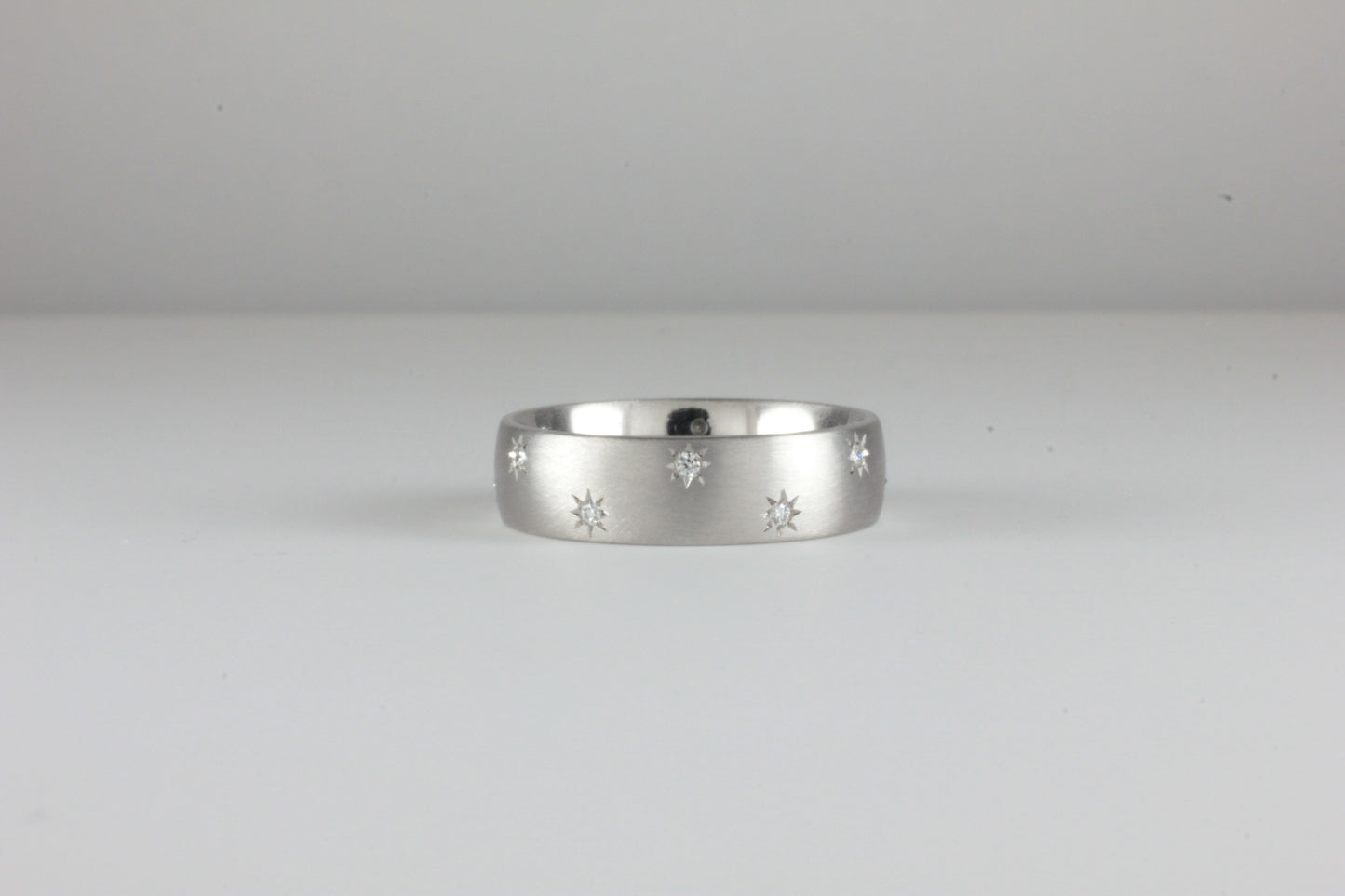 Platinum Staggered Fully Star Set Diamond band