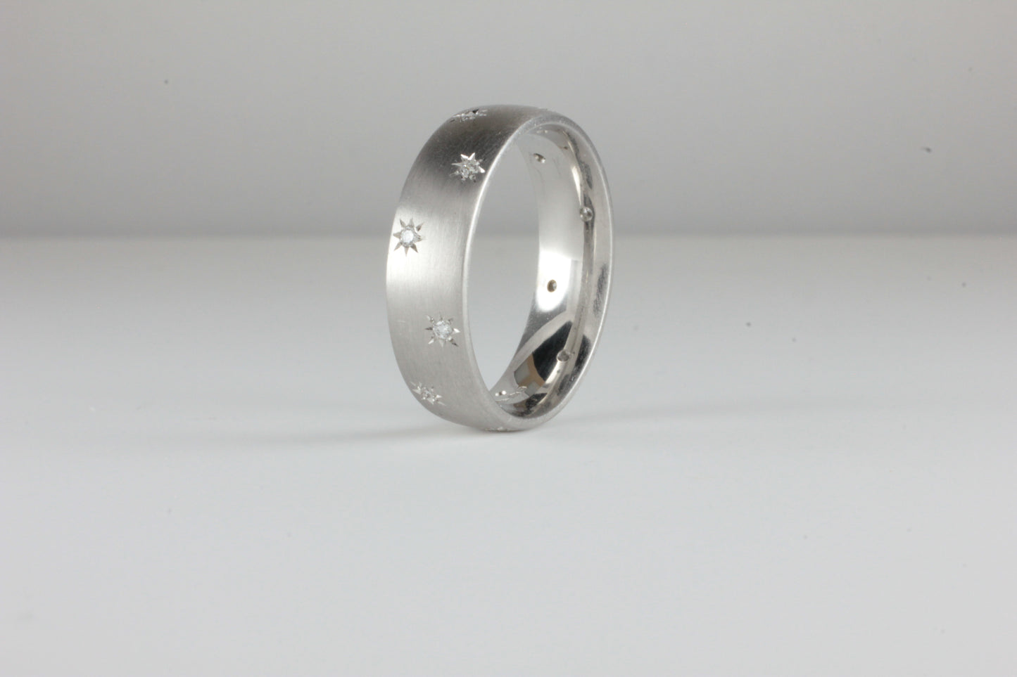Platinum Staggered Fully Star Set Diamond band