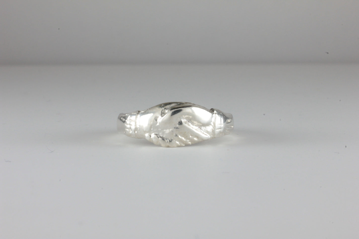 'Ludus' Clasped Hands Fede Ring C12th Medieval style