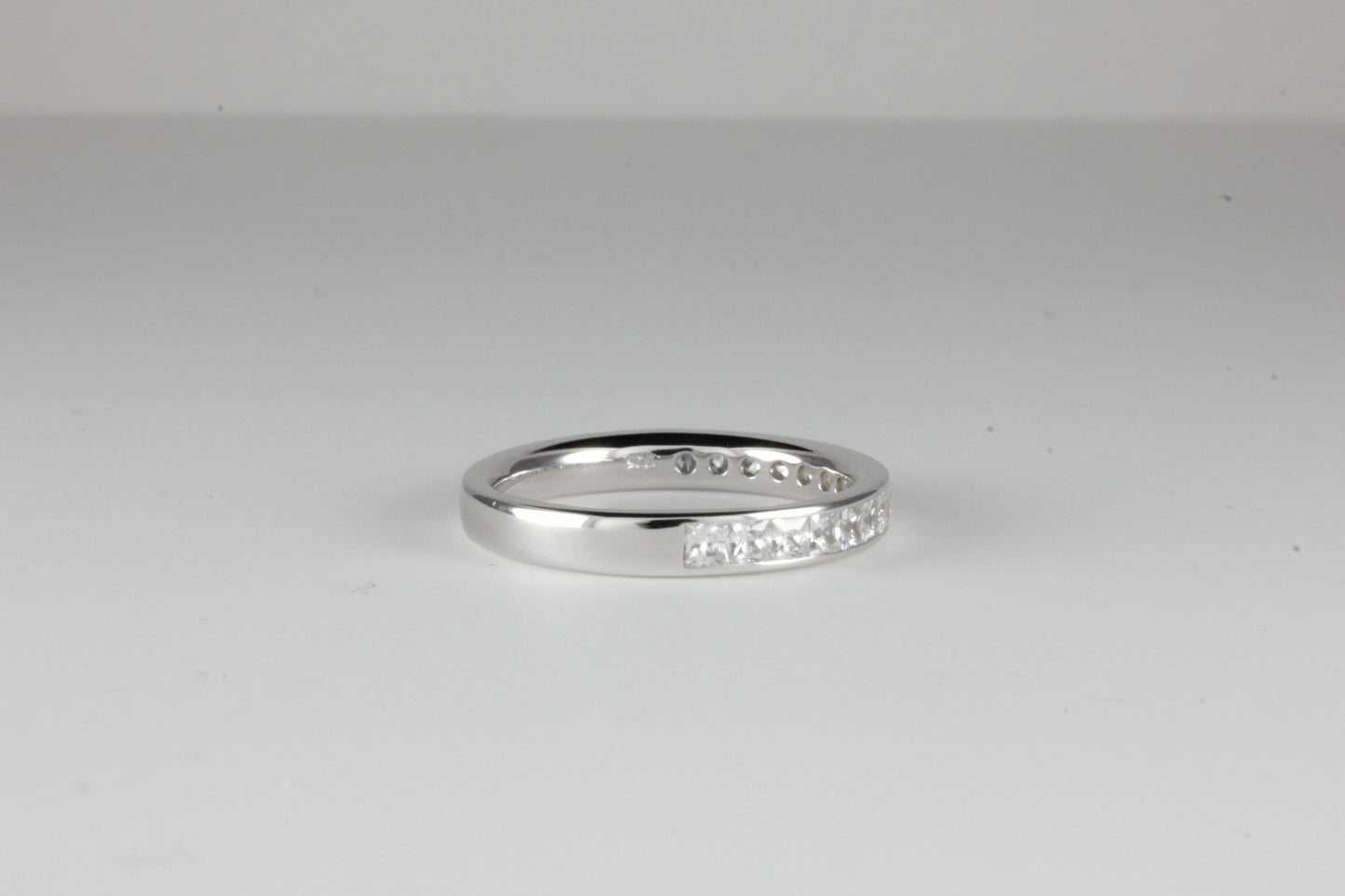 Platinum Half Eternity 0.75ct Ring Princess Cut Diamonds