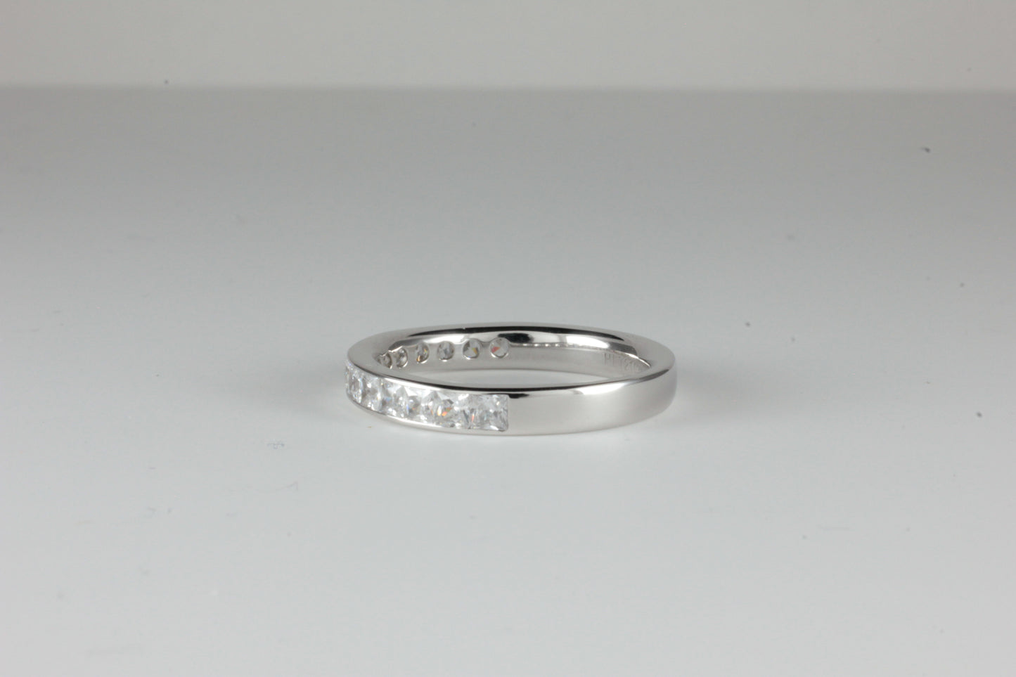 Platinum Half Eternity 1.00ct Ring Princess Cut Diamonds