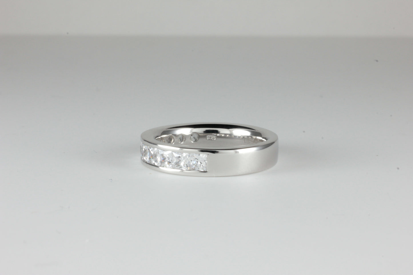 Platinum Half Eternity 1.50ct Ring Princess Cut Diamonds