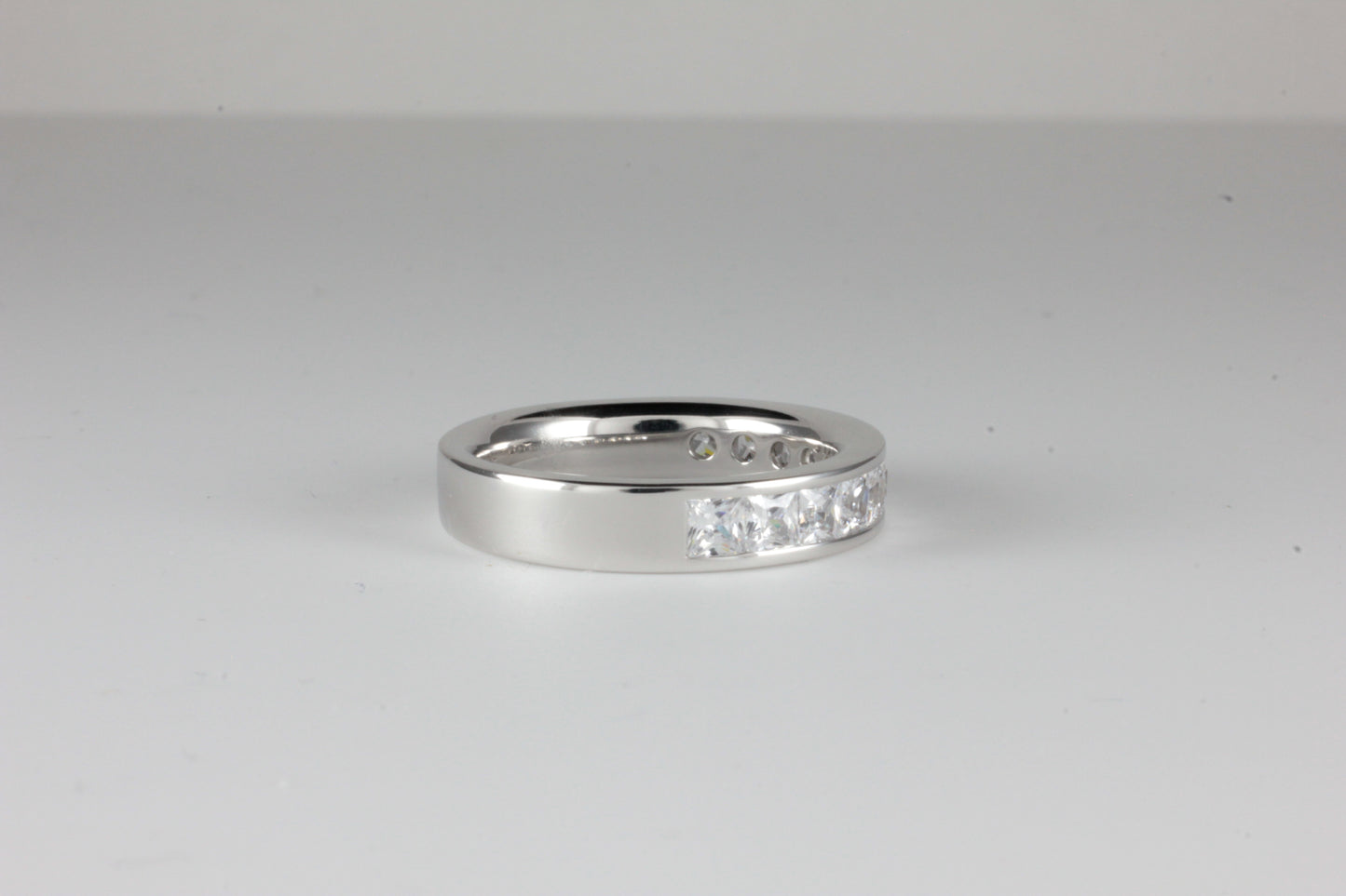 Platinum Half Eternity 1.50ct Ring Princess Cut Diamonds
