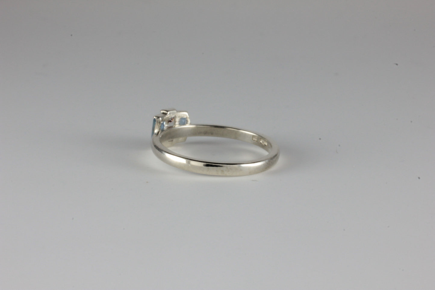 Aquamarine & Moissanite Art Deco Design Ring