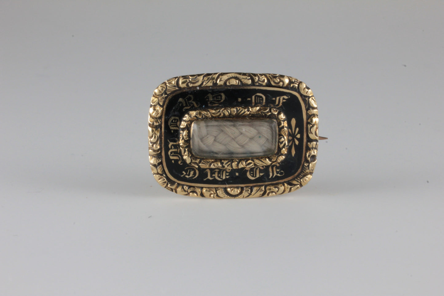 Antique Mourning brooch c.1828 memento mori pin