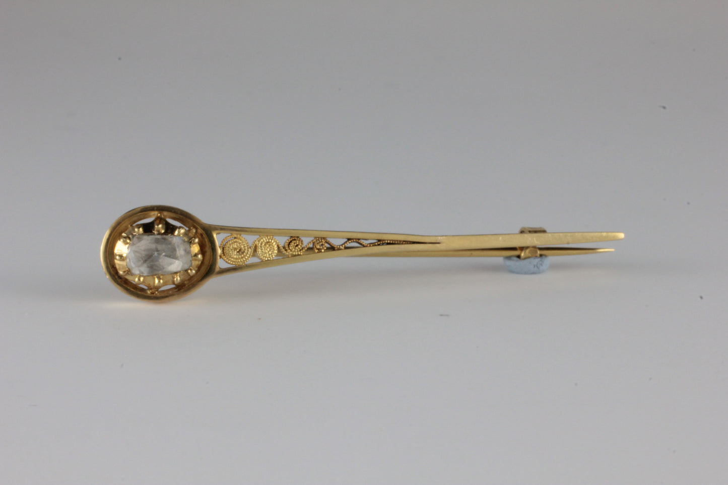 Antique 15ct & Rose cut Diamond set Georgian Cravat Pin Brooch