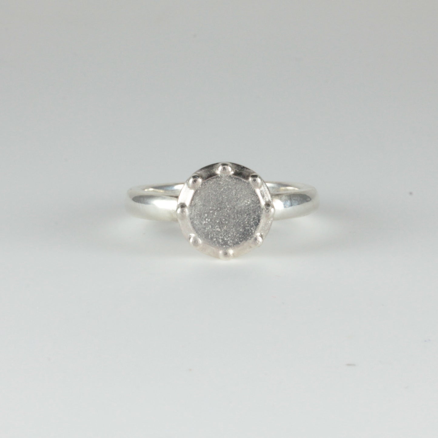 Etruscan Beaded Style Round Head Signet Ring