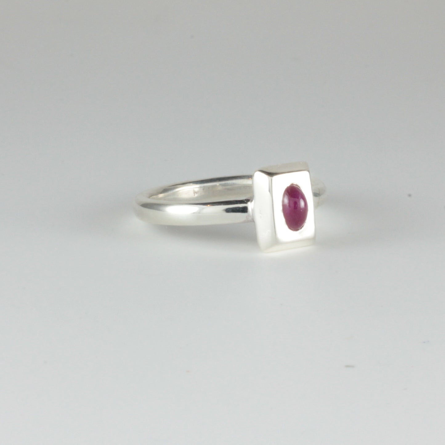 C13th-14th Medieval Style 'Pie Dish' Ring with Oval Ruby Cabochon