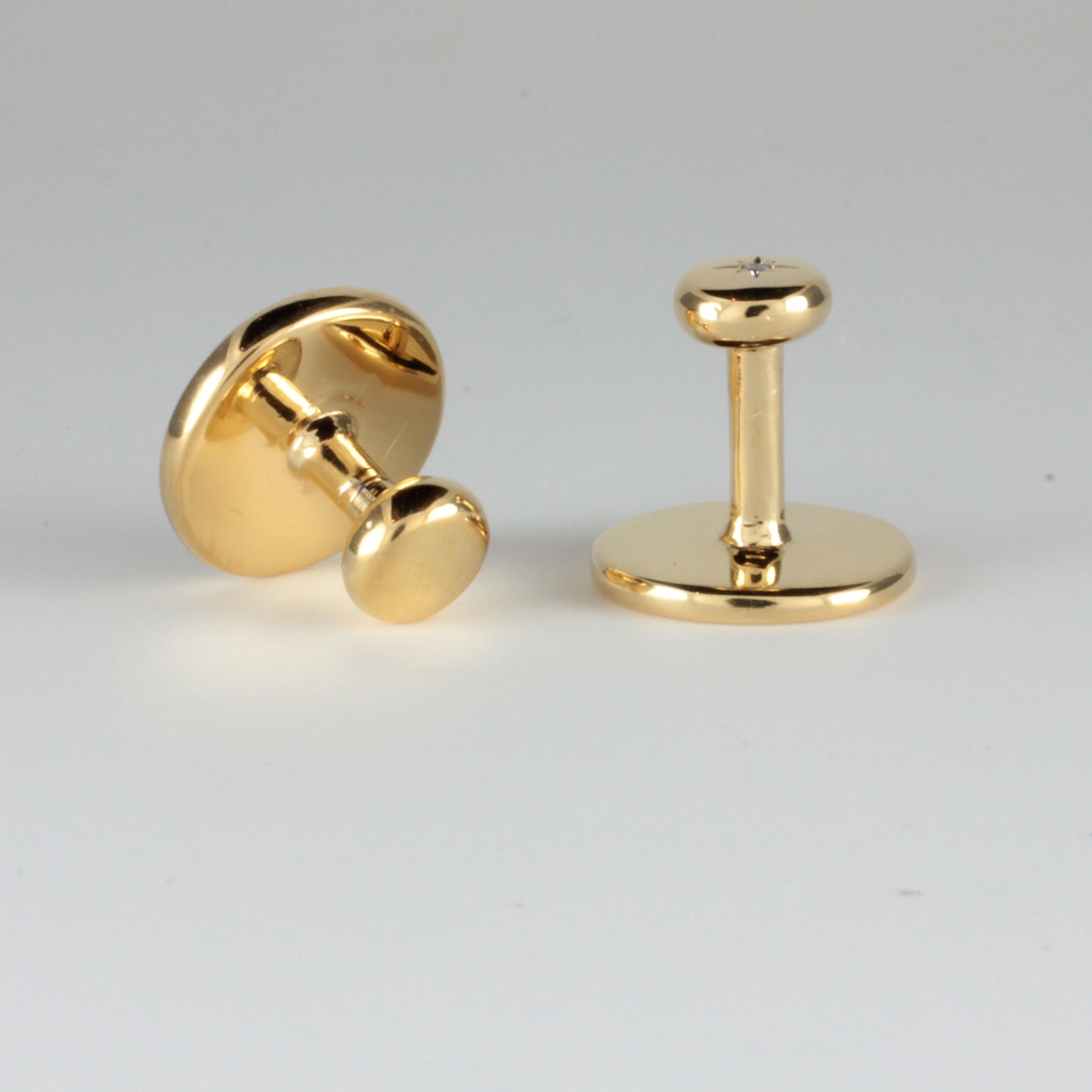 Yellow Gold Collar Studs set with a Colourless Diamond