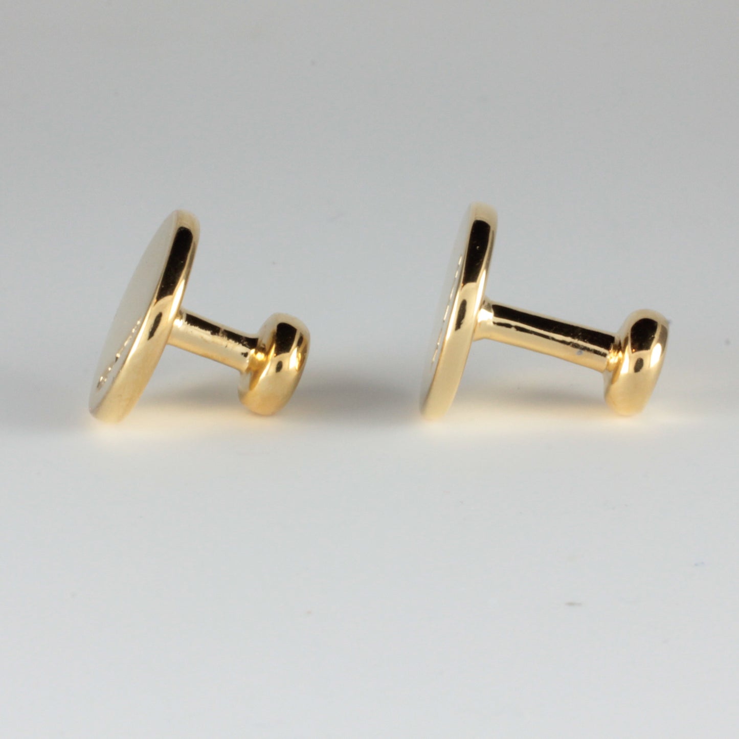 Yellow Gold Collar Studs set with a Black Diamond
