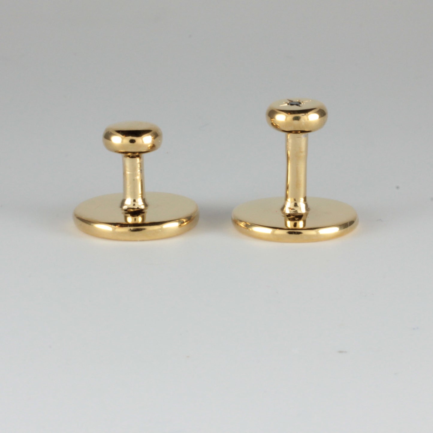 Yellow Gold Collar Studs set with a Black Diamond