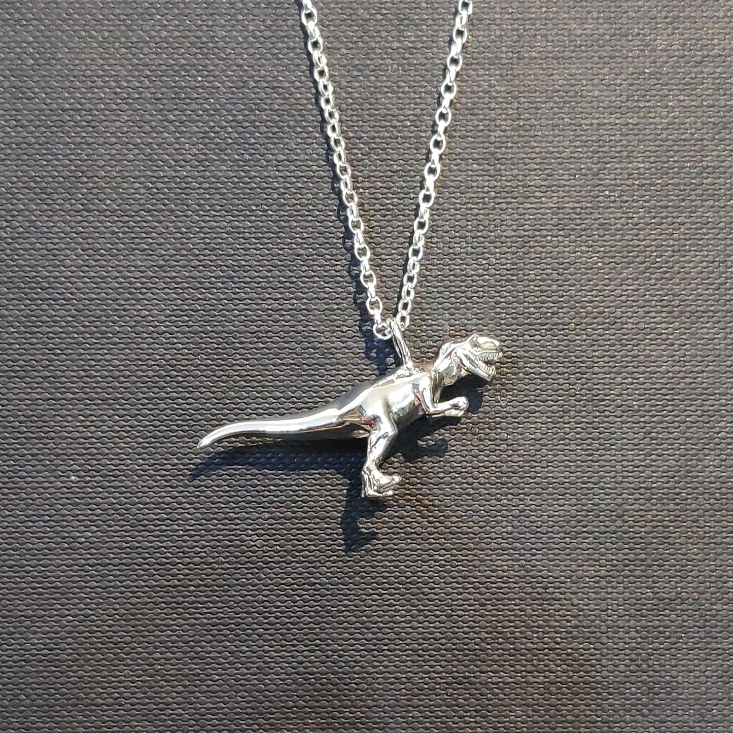 Sterling Silver Dinosaur Pendant T-Rex