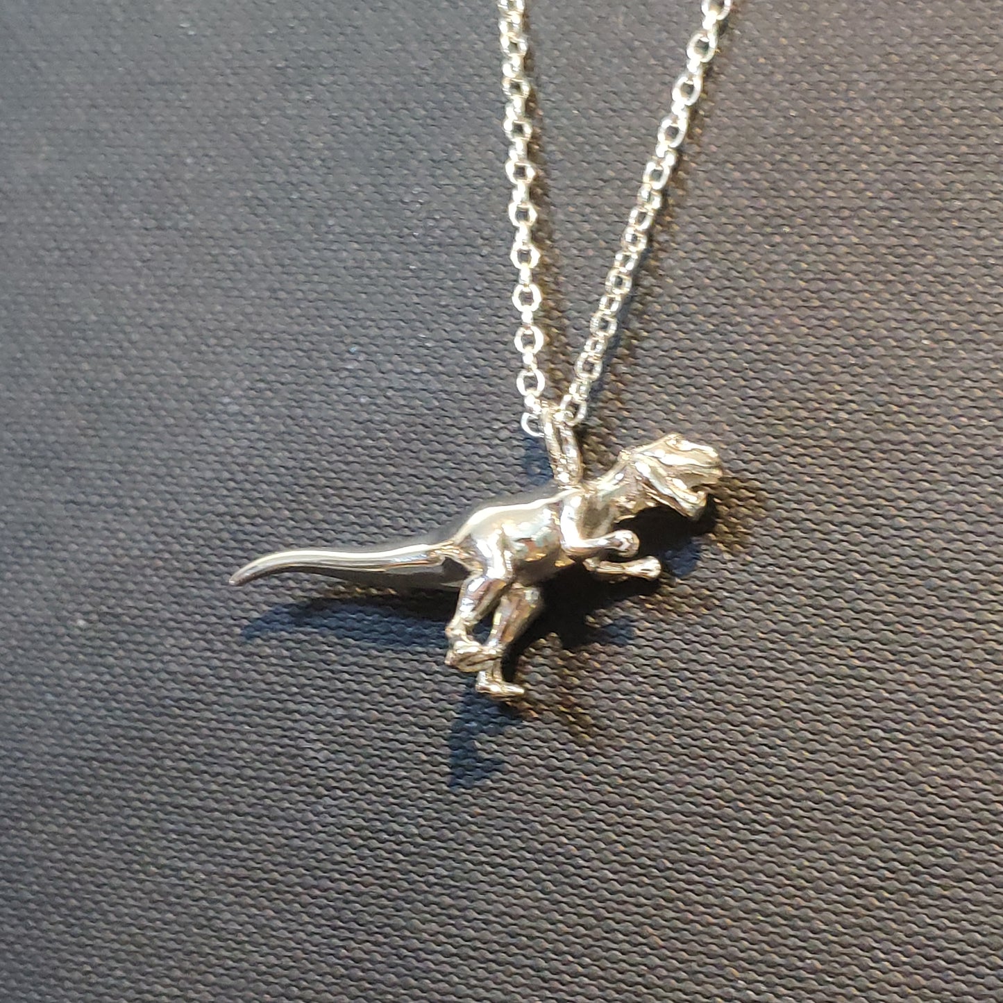Sterling Silver Dinosaur Pendant T-Rex