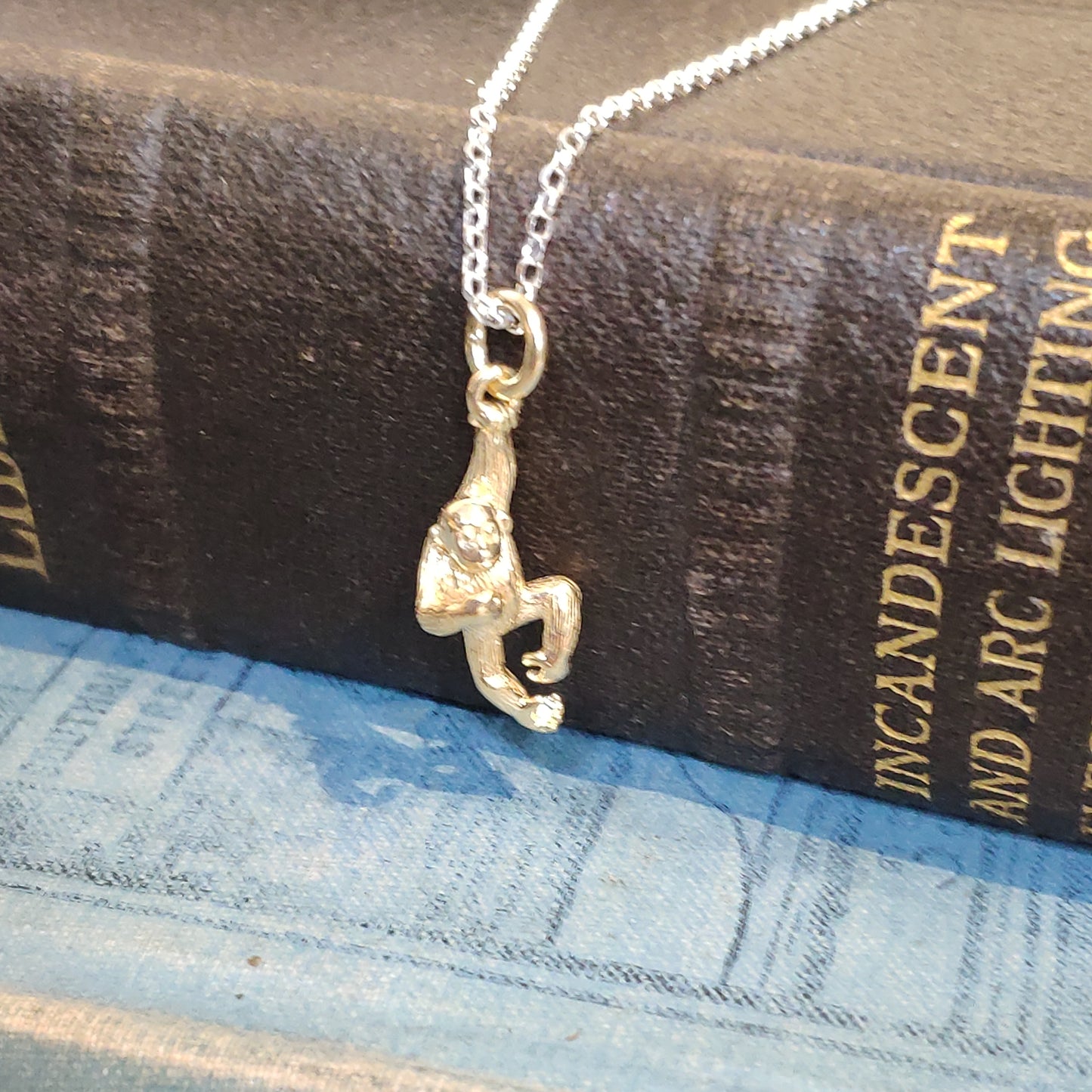 Sterling Silver Gold Plated Cheeky monkey Pendant