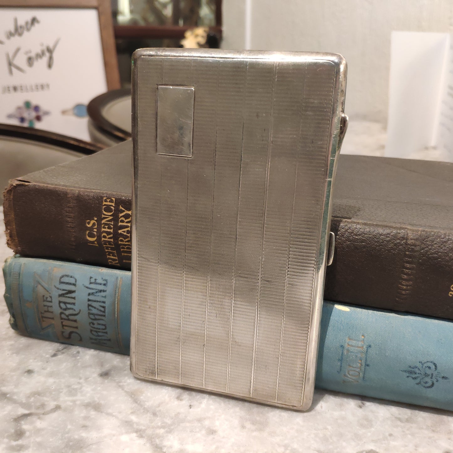 1945 Cigarette Case / Tin / Box / Holder Sterling Silver 925 Vintage Silverware