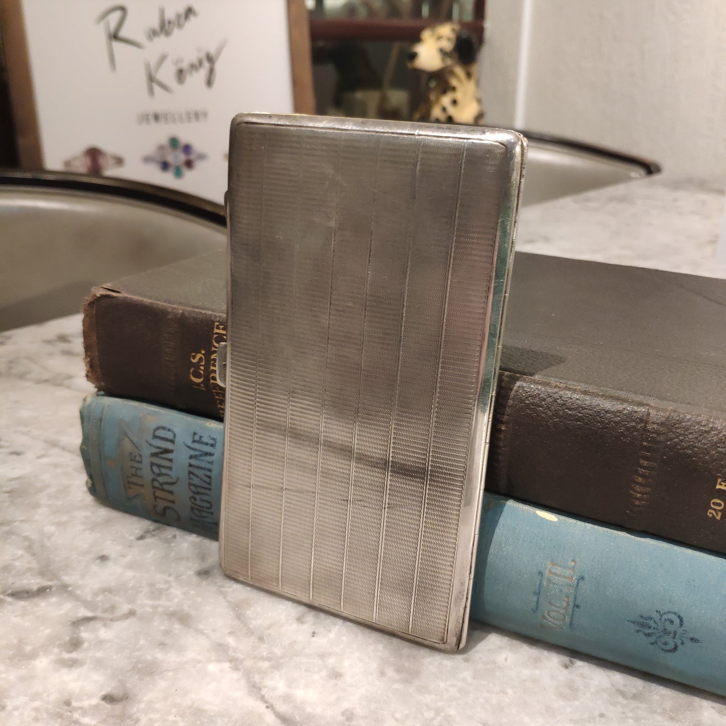 1945 Cigarette Case / Tin / Box / Holder Sterling Silver 925 Vintage Silverware