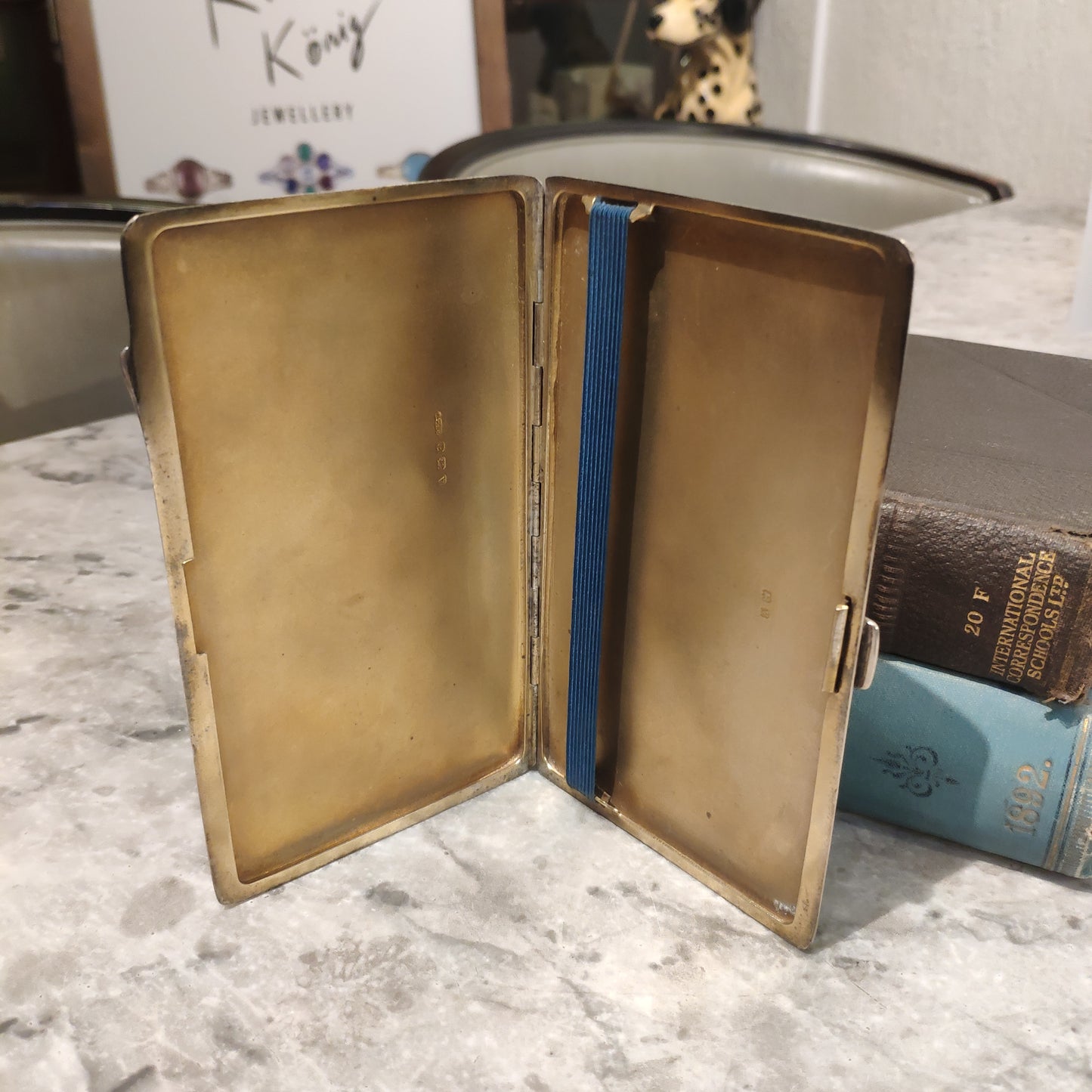 1945 Cigarette Case / Tin / Box / Holder Sterling Silver 925 Vintage Silverware