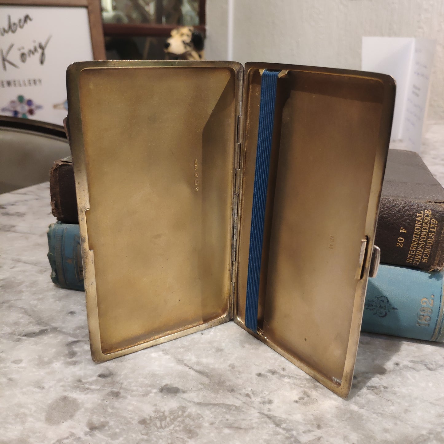 1945 Cigarette Case / Tin / Box / Holder Sterling Silver 925 Vintage Silverware
