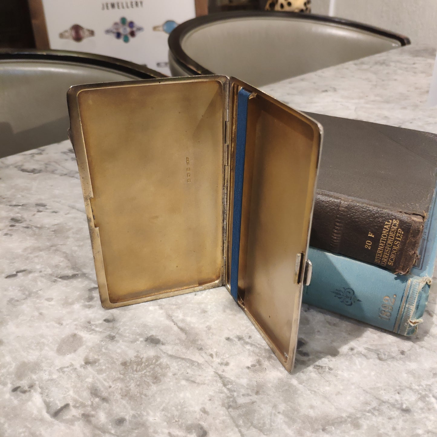 1945 Cigarette Case / Tin / Box / Holder Sterling Silver 925 Vintage Silverware