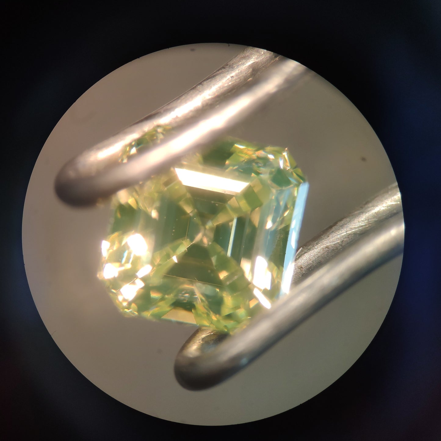 0.26ct Fancy Greenish Yellow Loose Diamond Asscher Cut