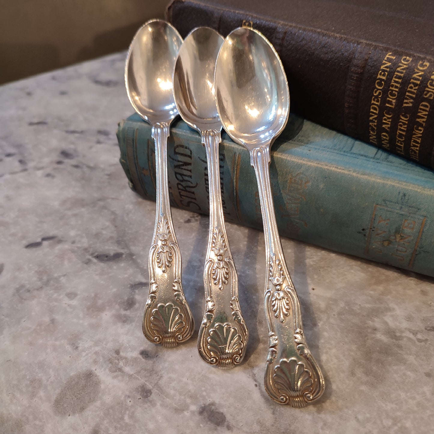 c.1894 Hallmarked Silver Victorian Teaspoons by John Round & Son Silverware