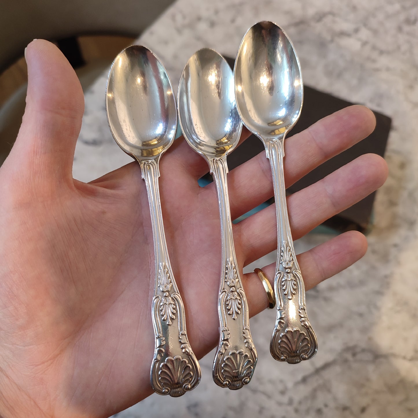 c.1894 Hallmarked Silver Victorian Teaspoons by John Round & Son Silverware