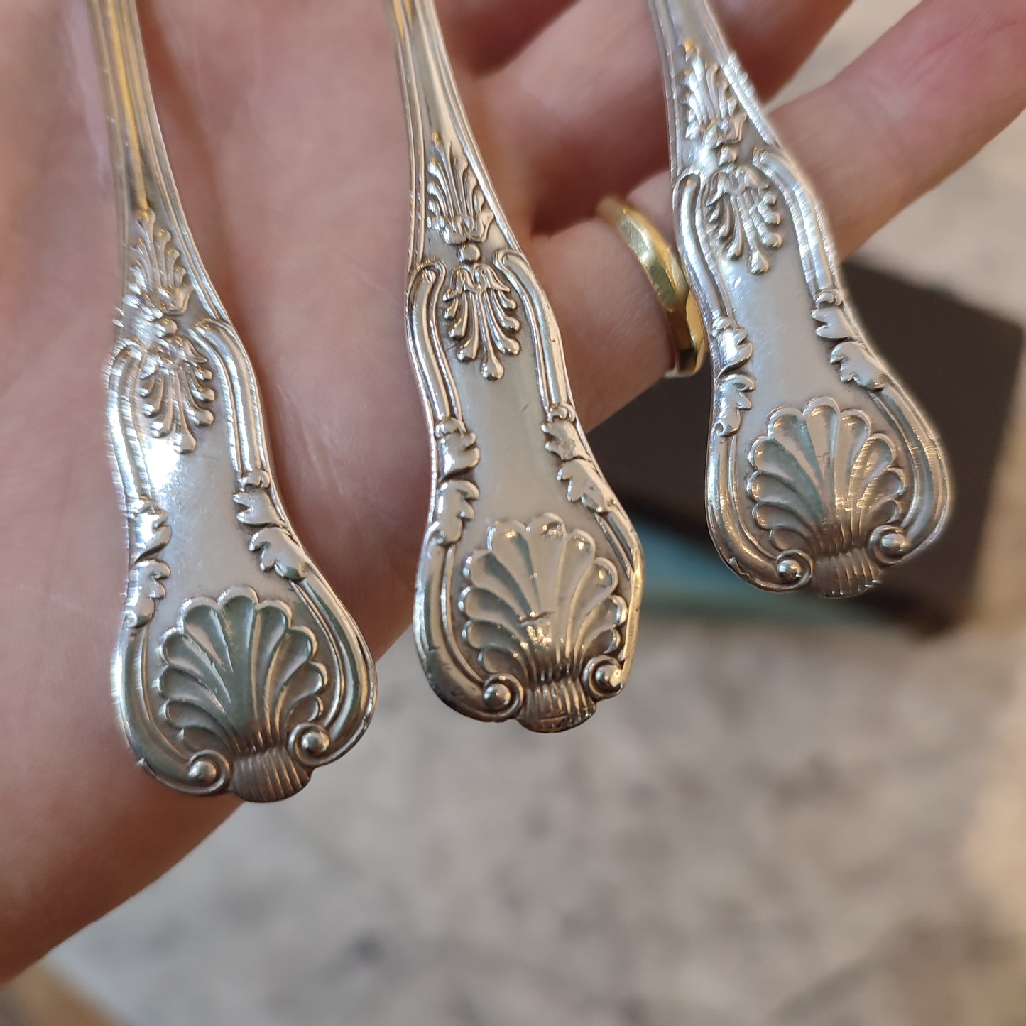 c.1894 Hallmarked Silver Victorian Teaspoons by John Round & Son Silverware