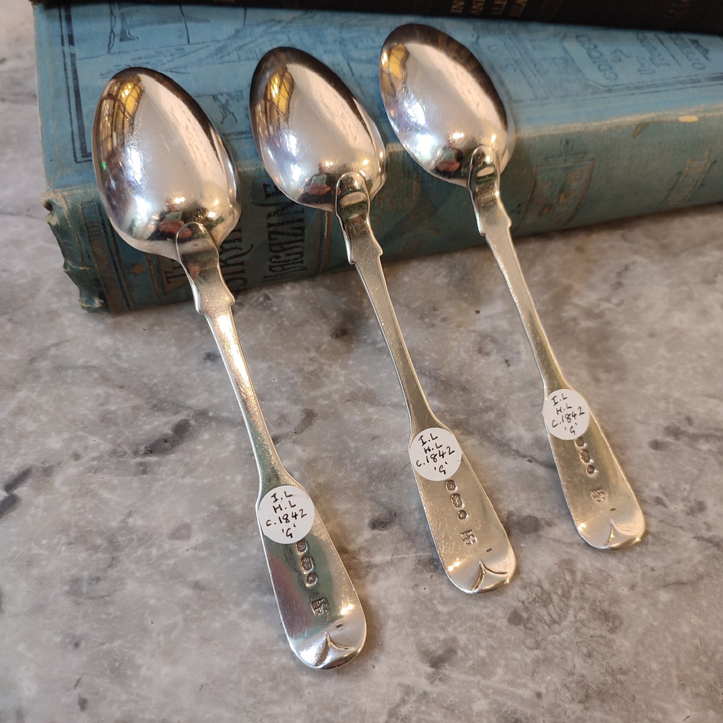 c.1842 Hallmarked Silver Early Victorian Teaspoons by John & Henry Lias Silverware