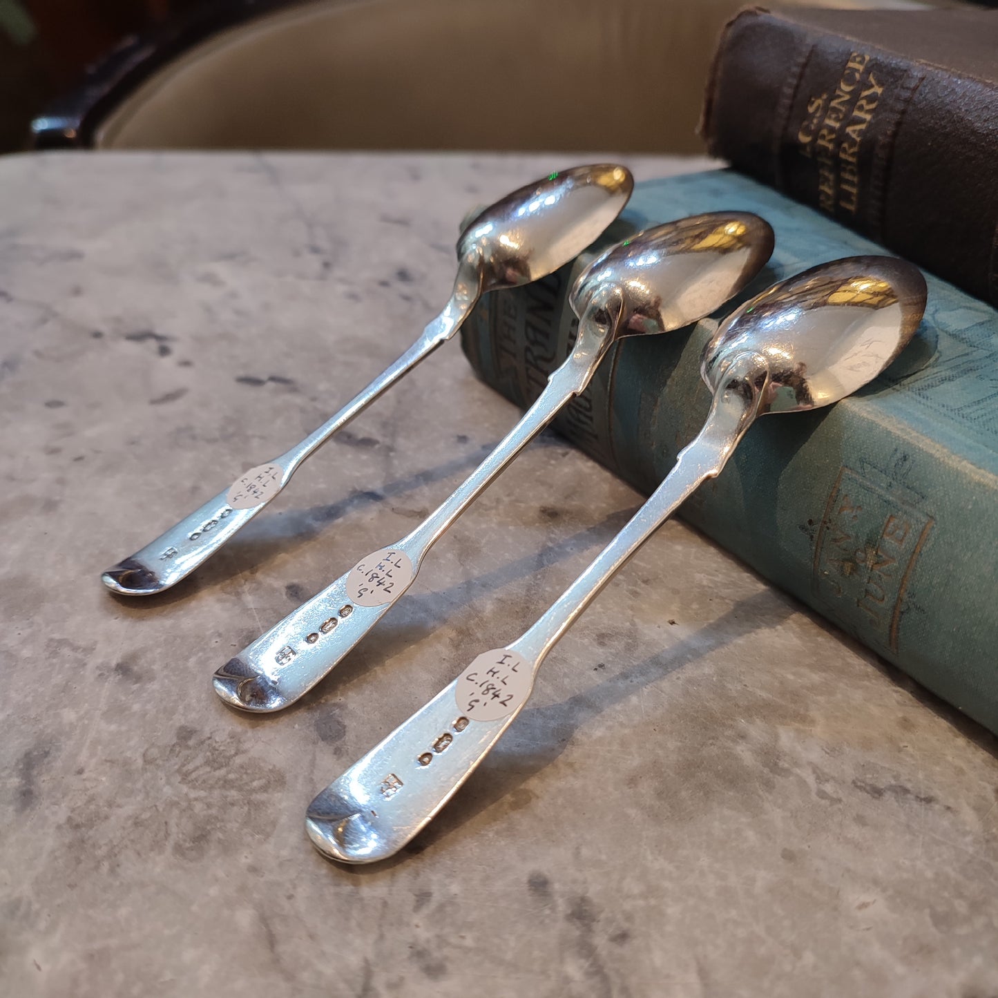 c.1842 Hallmarked Silver Early Victorian Teaspoons by John & Henry Lias Silverware