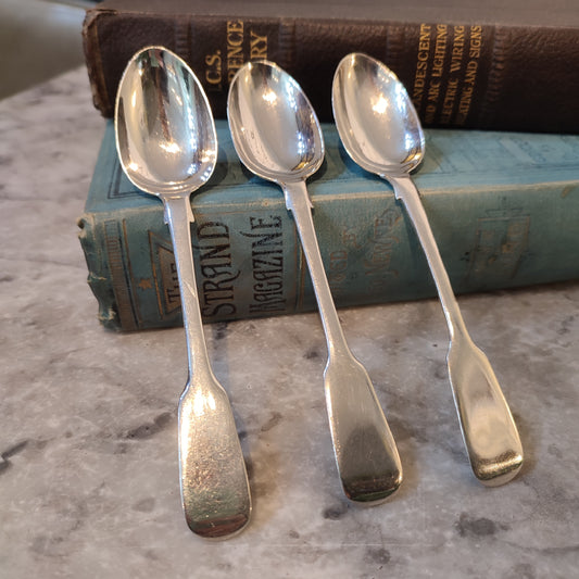c.1856 Hallmarked Silver Victorian Teaspoons by Henry John Lias Silverware