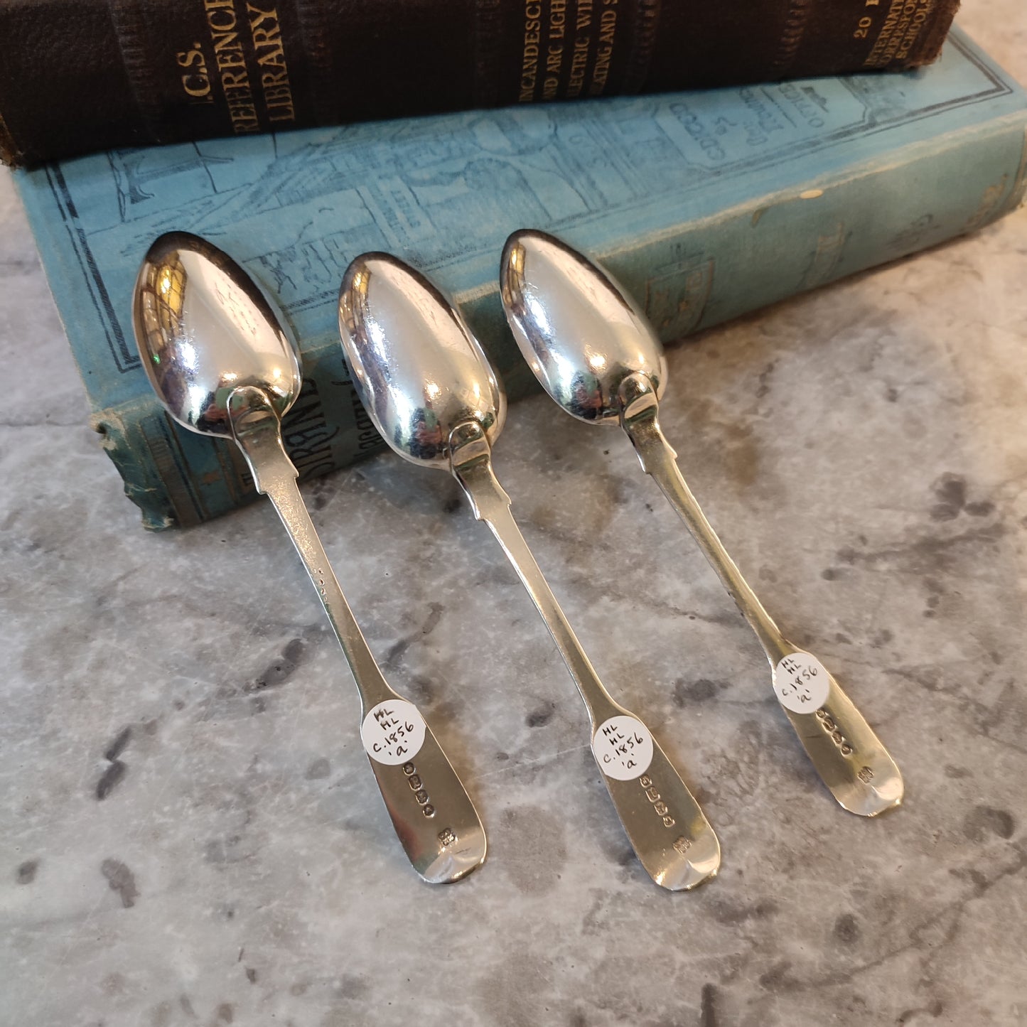 c.1856 Hallmarked Silver Victorian Teaspoons by Henry John Lias Silverware