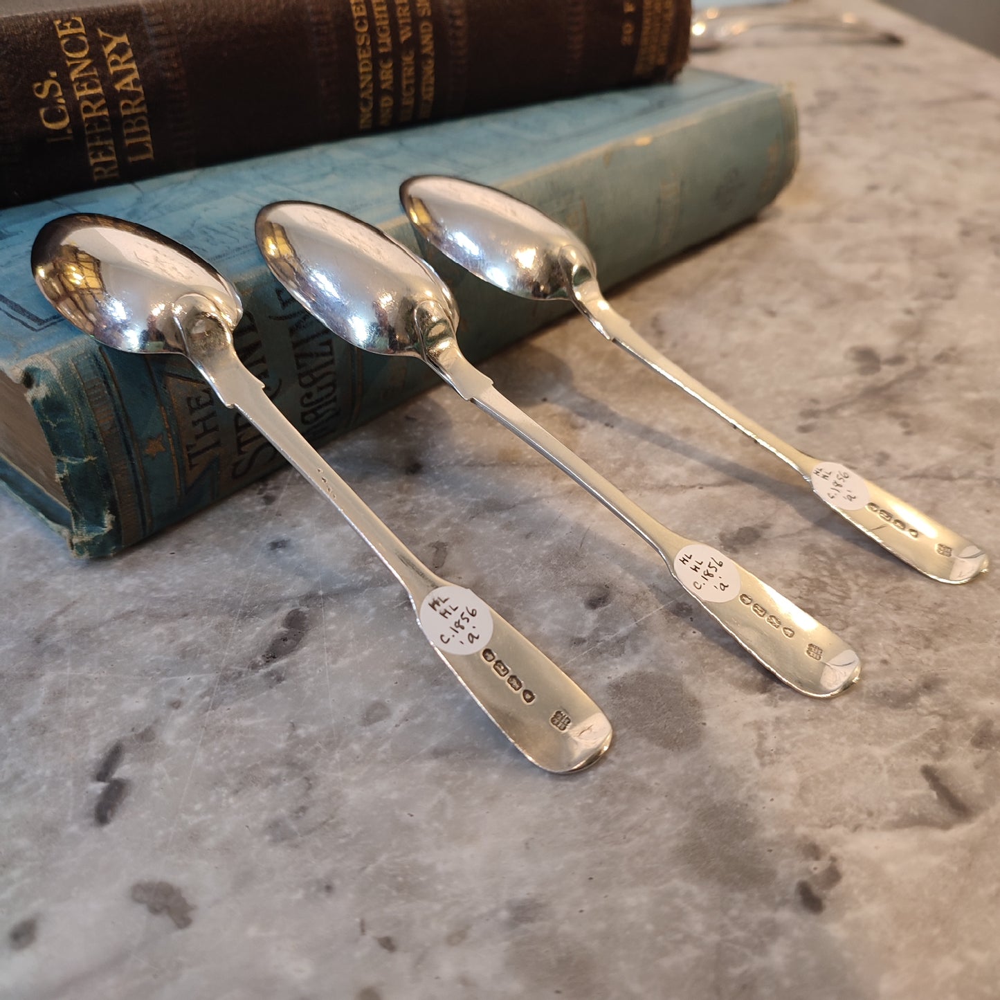 c.1856 Hallmarked Silver Victorian Teaspoons by Henry John Lias Silverware
