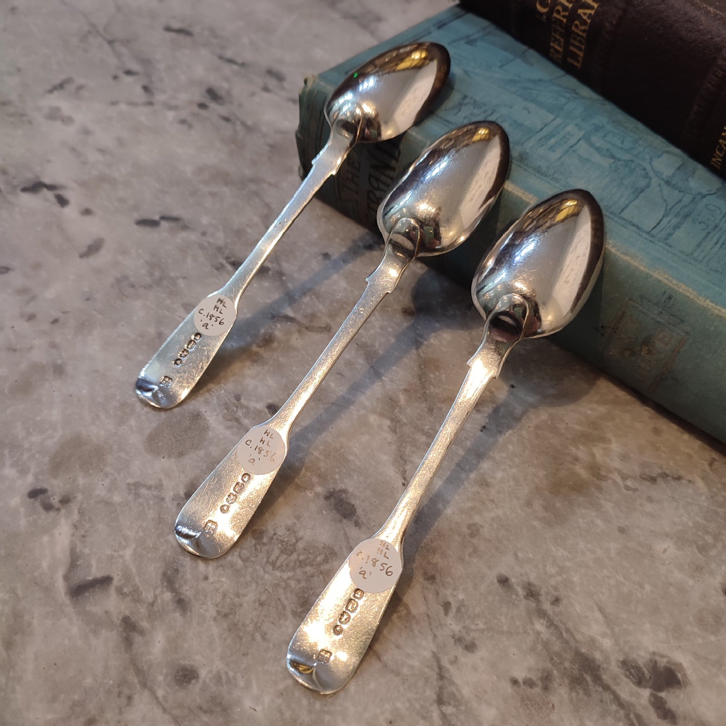 c.1856 Hallmarked Silver Victorian Teaspoons by Henry John Lias Silverware