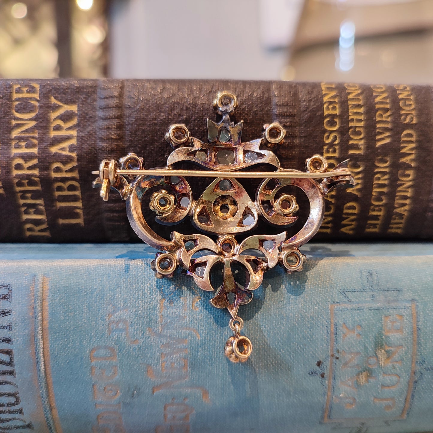 Antique c.1820's Gold and Silver Rose cut Diamond Georgian Brooch