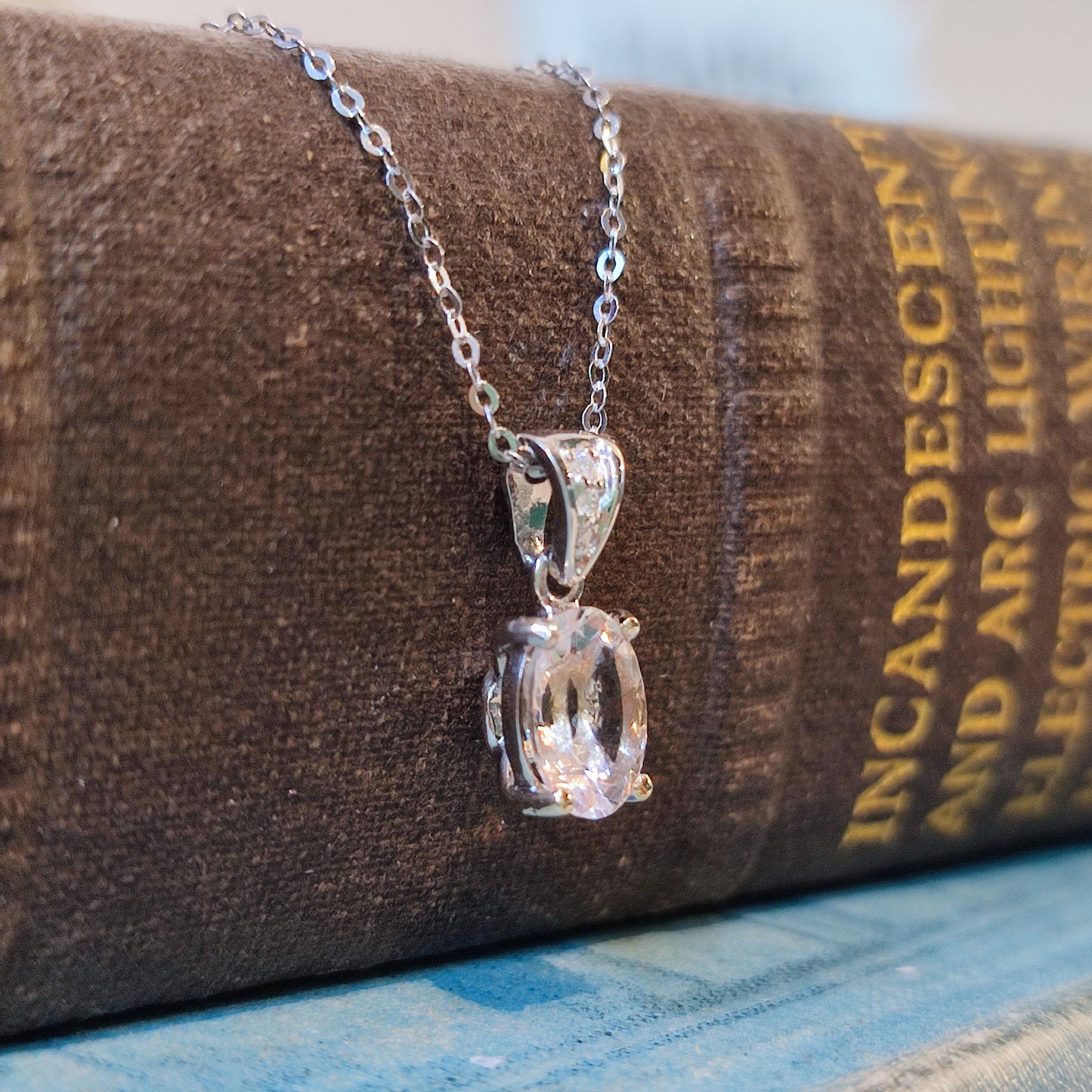 Morganite and Diamond Pendant in 18ct White Gold