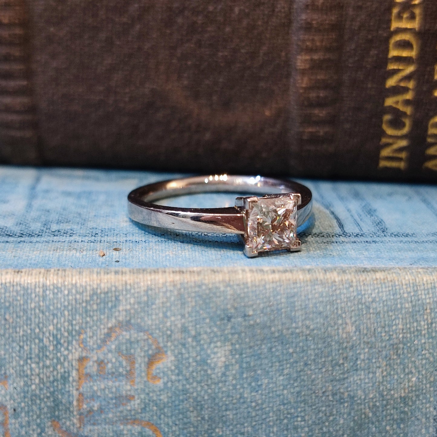 1.06ct Champagne Princess Cut Diamond Modern Engagement Ring