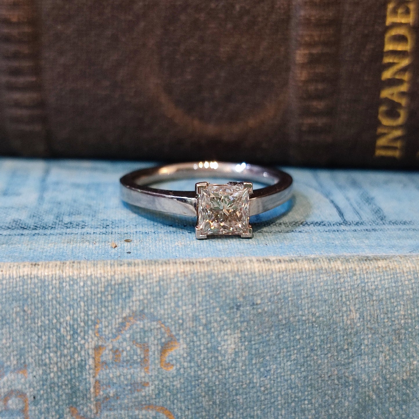 1.06ct Champagne Princess Cut Diamond Modern Engagement Ring