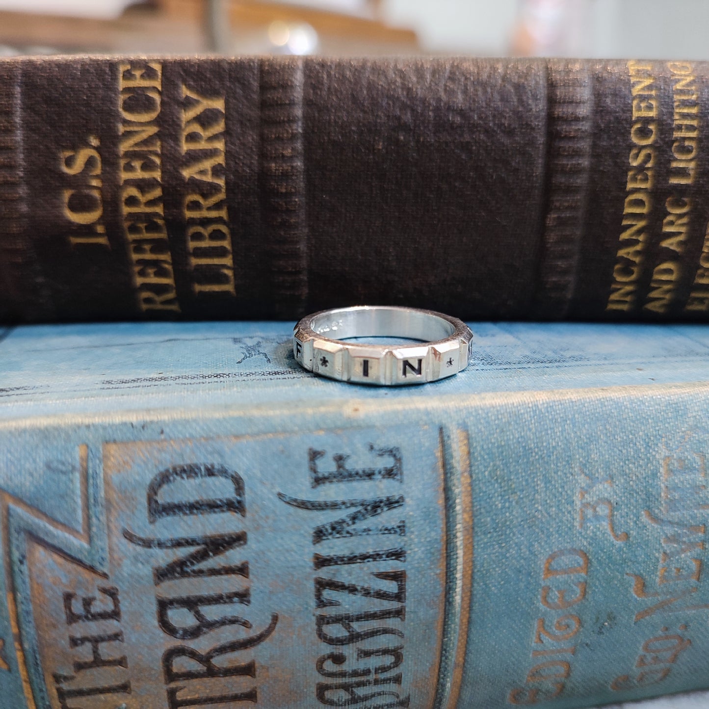 IN * MEMORY * OF * Victorian style Memorial Ring in Silver